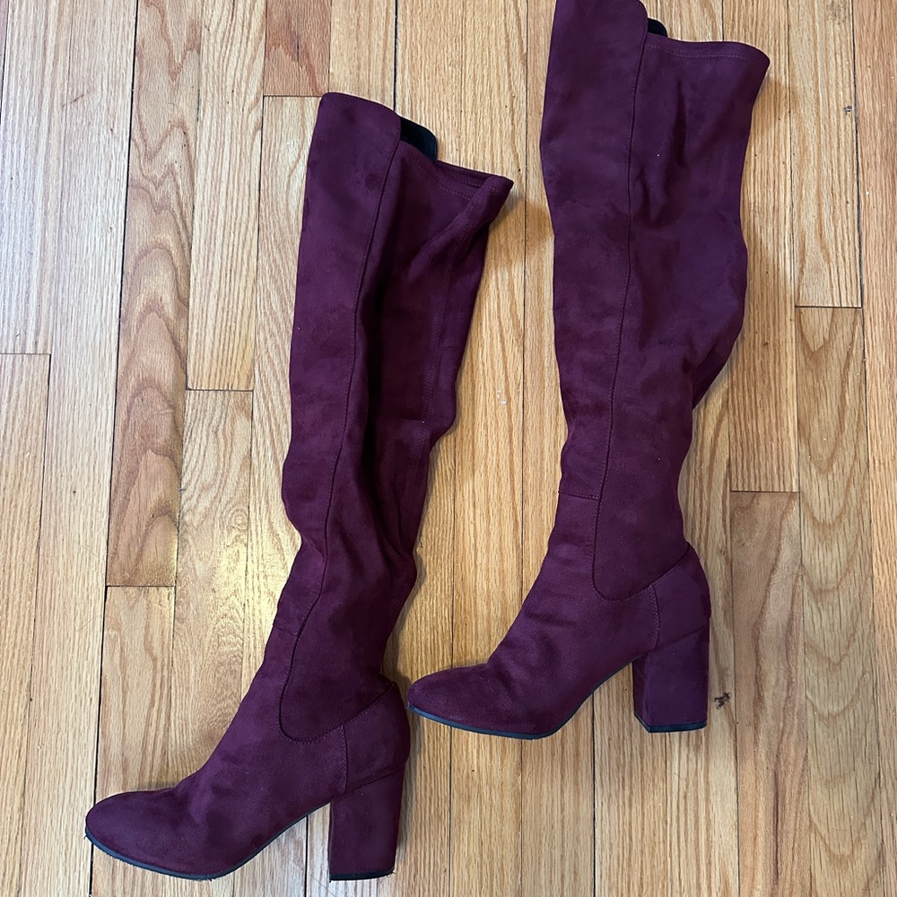 Burgundy OTK Boots